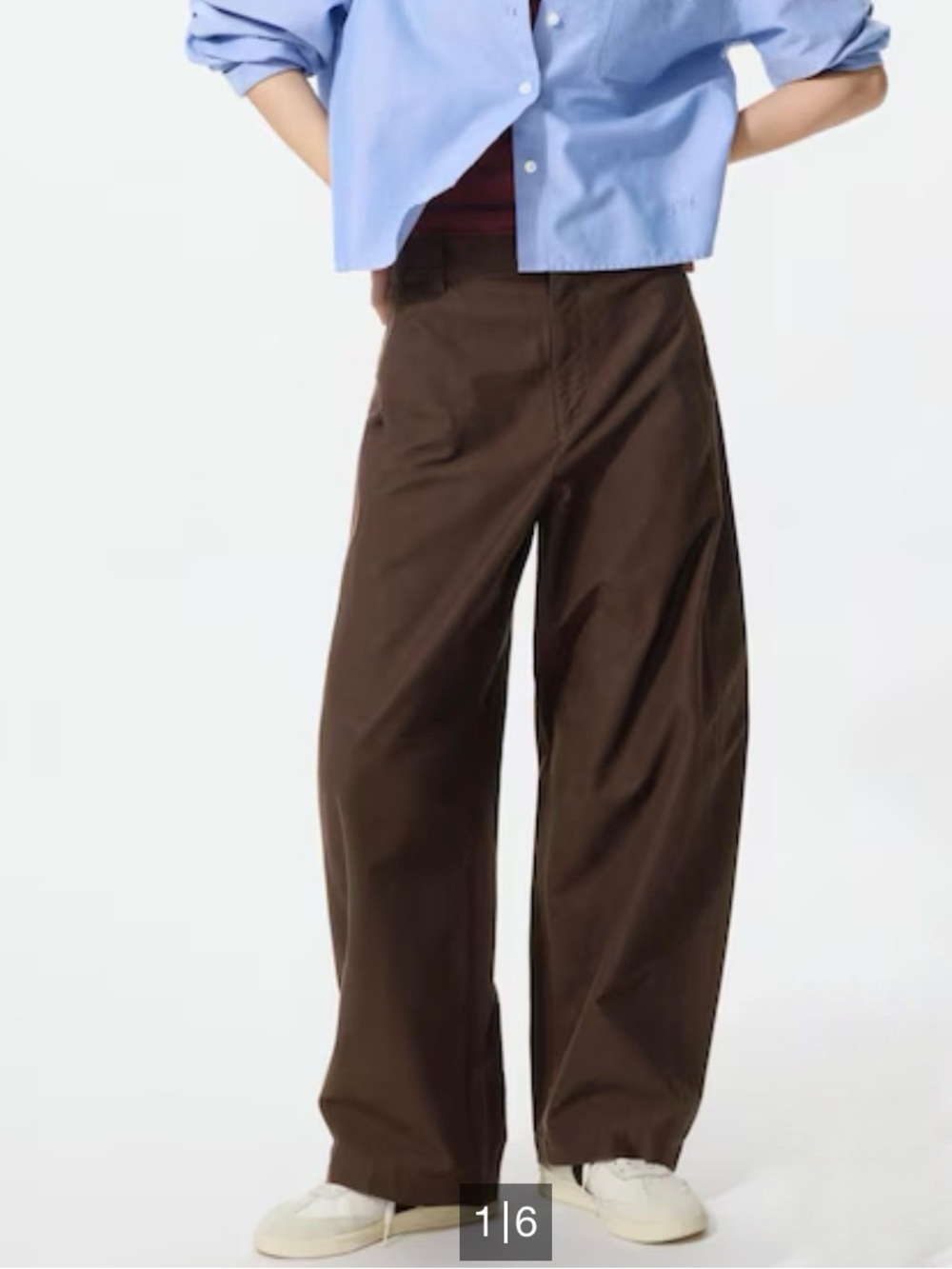Uniqlo Dark Brown Women's Jersey Barrel Pants NEW with original tags - Picture 2 of 6